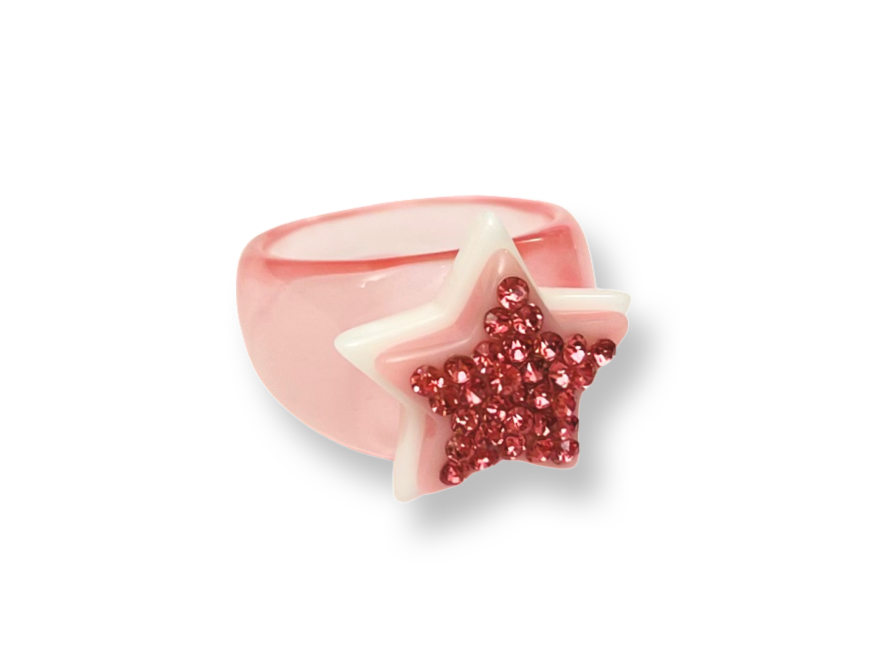 Crystal Stacked Star Ring