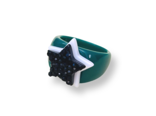 Classic Crystal Stacked Star Ring