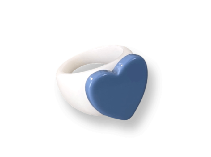 Bright White Classic Heart Ring