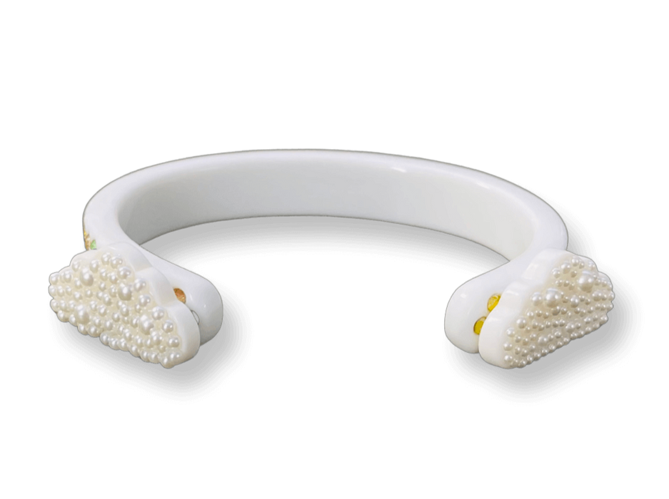 Pearl Cloud Crystal Floating Cuff Bracelet