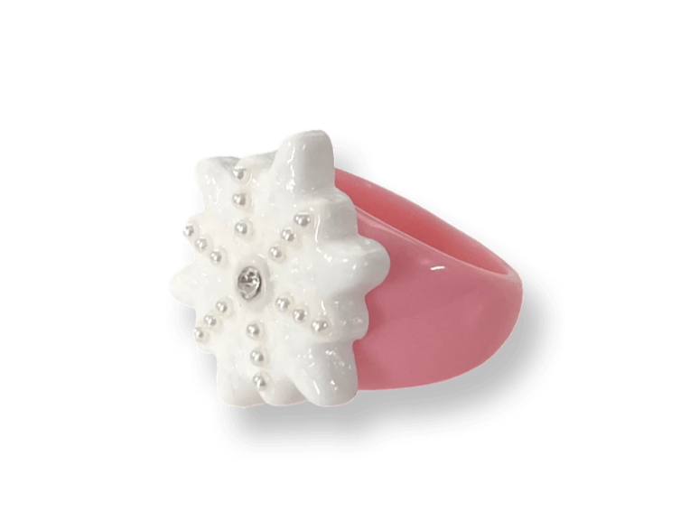 Pearl Crystal Snowflake Classic Ring (more colors)