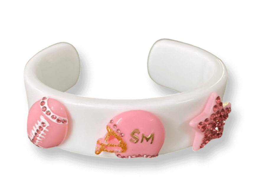Crystal Helmet Wide Cuff Bracelet