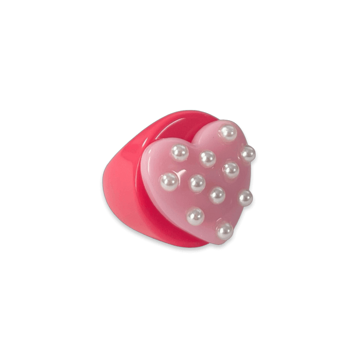 Pearl Polka Dot Heart Circle Ring