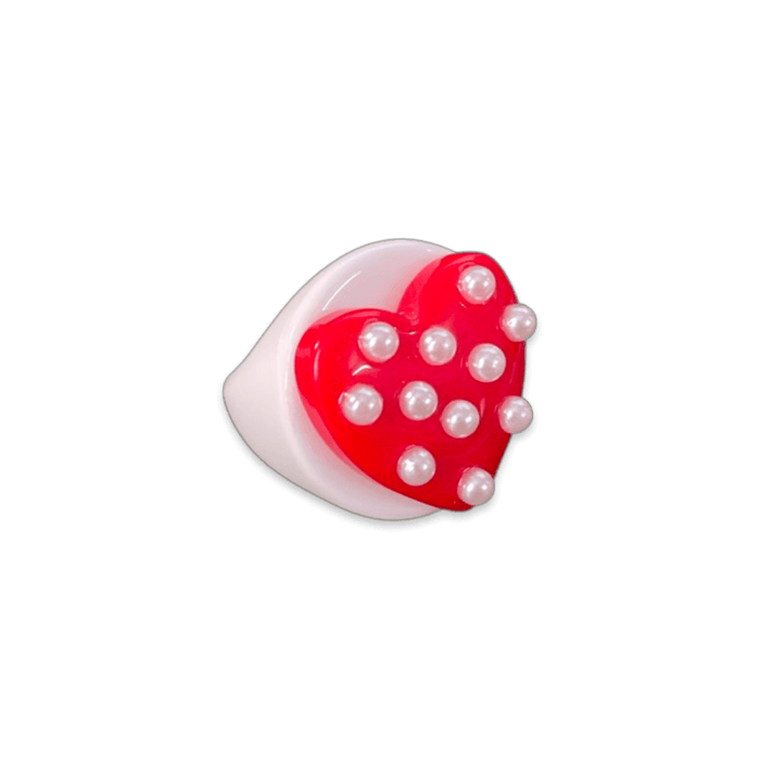Pearl Polka Dot Heart Circle Ring