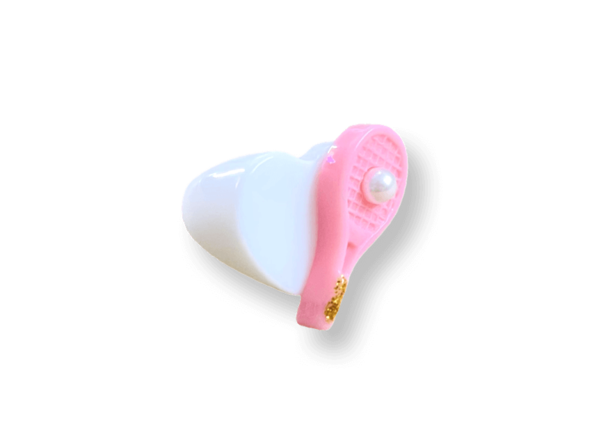 Pearl Tennis Racket Heart Ring (more colors)