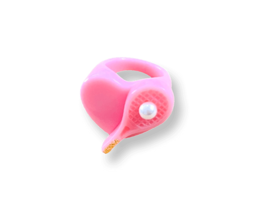 Pearl Tennis Racket Heart Ring (more colors)