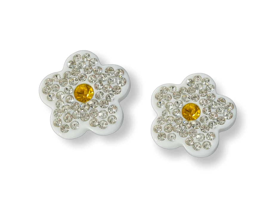 Crystal Daisy Flower Stud Earrings