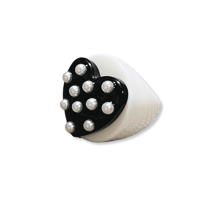 Pearl Polka Dot Heart Circle Ring