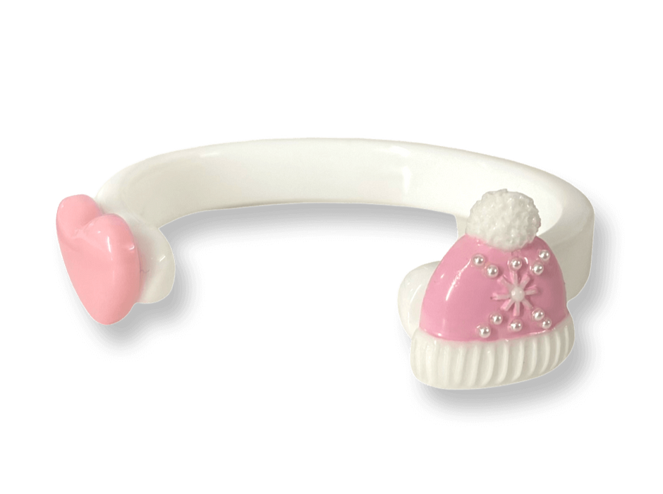 Winter Hat Heart Floating Cuff Bracelet