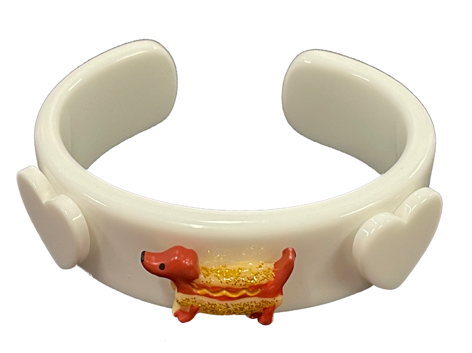 Hot Dog Dachshund Wide Cuff Bracelet