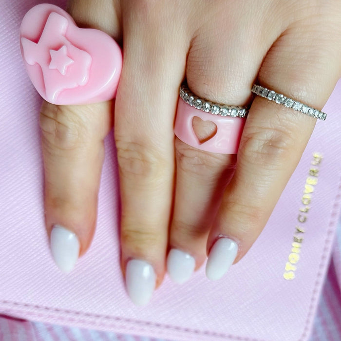 Heart Cut Out Cigar Band Ring