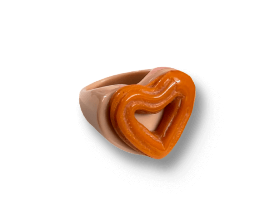 Plain Churro Heart Ring