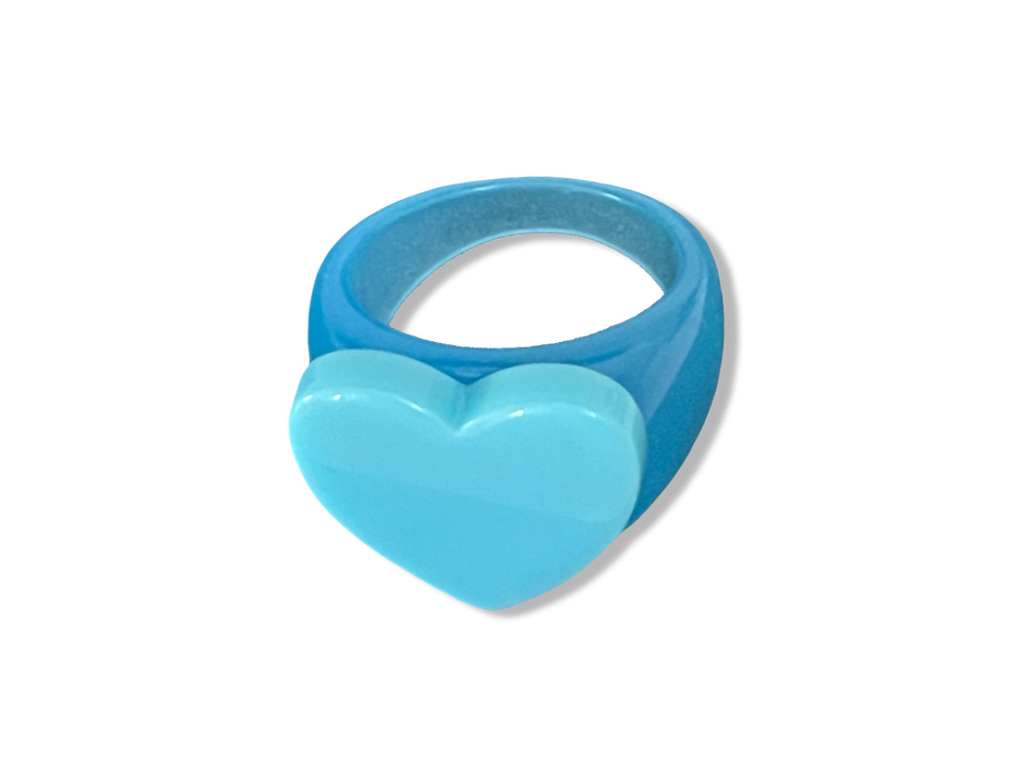 Teal Heart Classic Ring