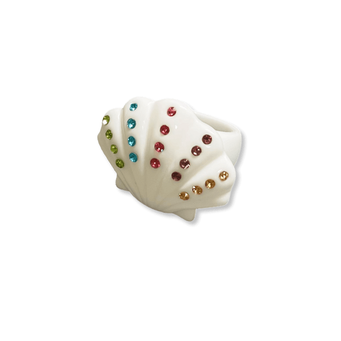 Rainbow Crystal Super Shell Classic Ring