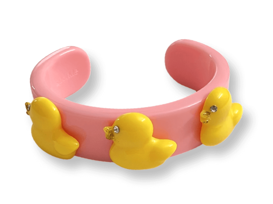 Crystal Duck Wide Cuff Bracelet