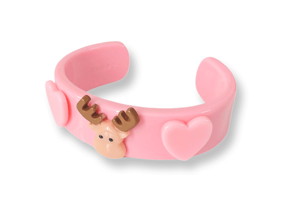 Crystal Moose Wide Cuff Bracelet