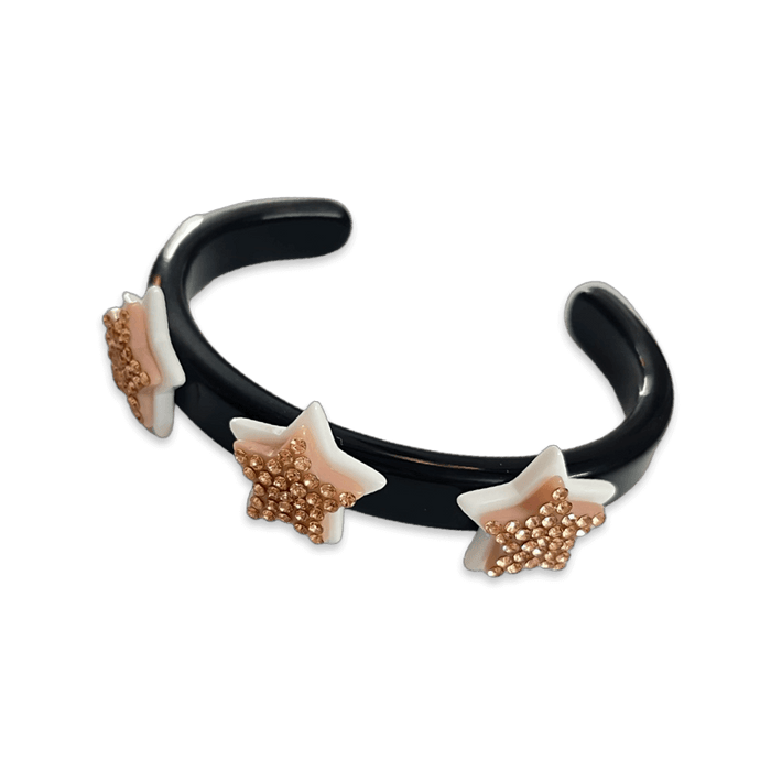 Stacked Star Pave Thin Cuff Bracelet