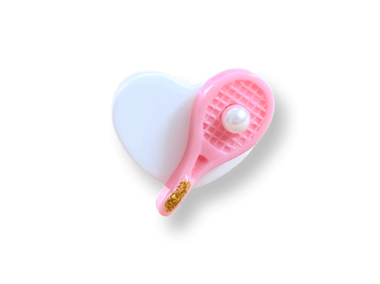 Pearl Tennis Racket Heart Ring (more colors)