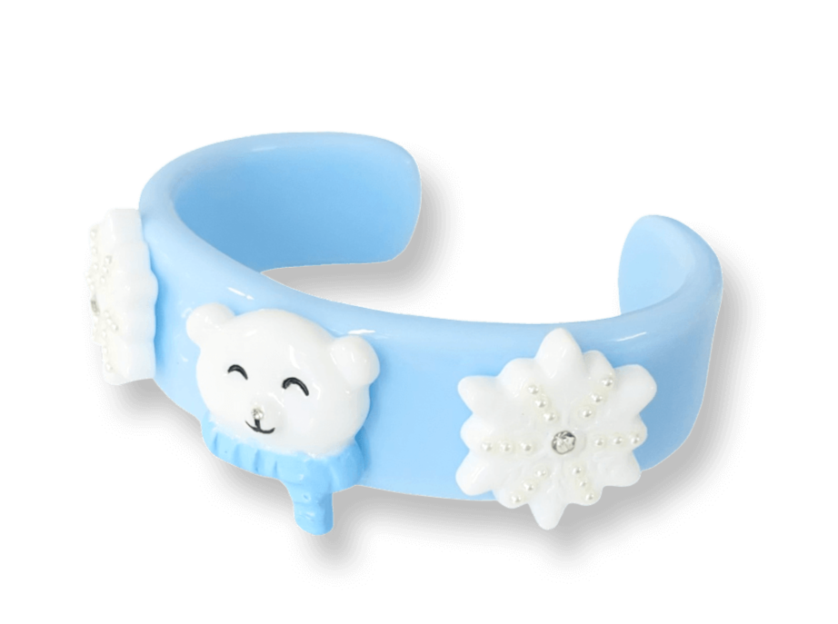 Polar Bear Snowflake Wide Cuff