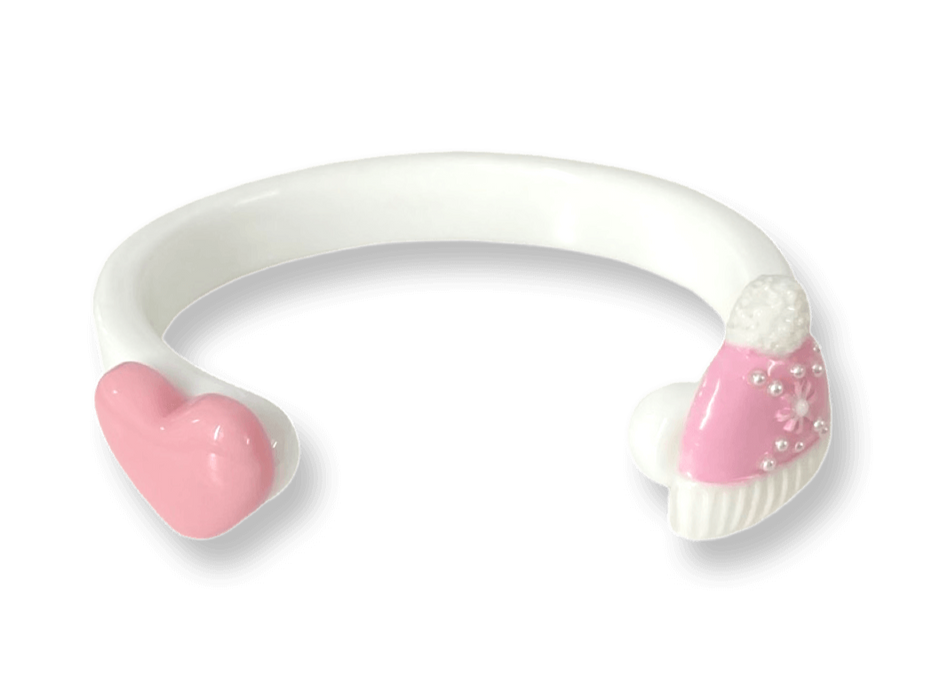Winter Hat Heart Floating Cuff Bracelet