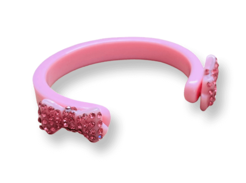 Crystal Bow Floating Cuff Bracelet