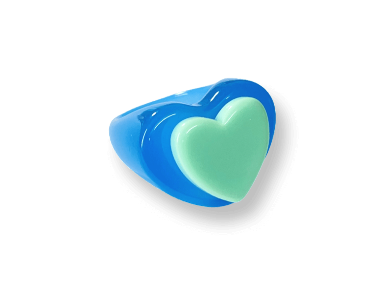 I Heart Mint Ocean Breeze Ring