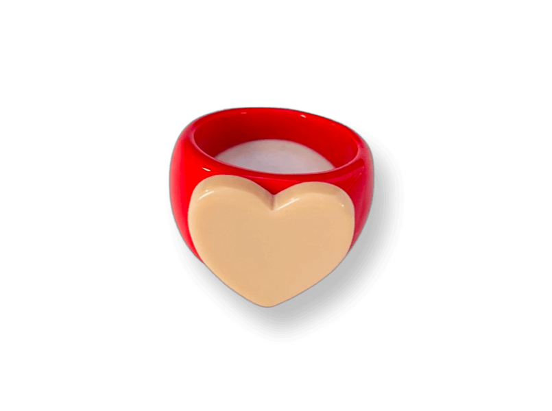 Cherry Red Classic Heart Ring