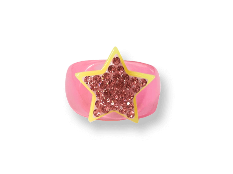 Classic Stacked Crystal Star Ring