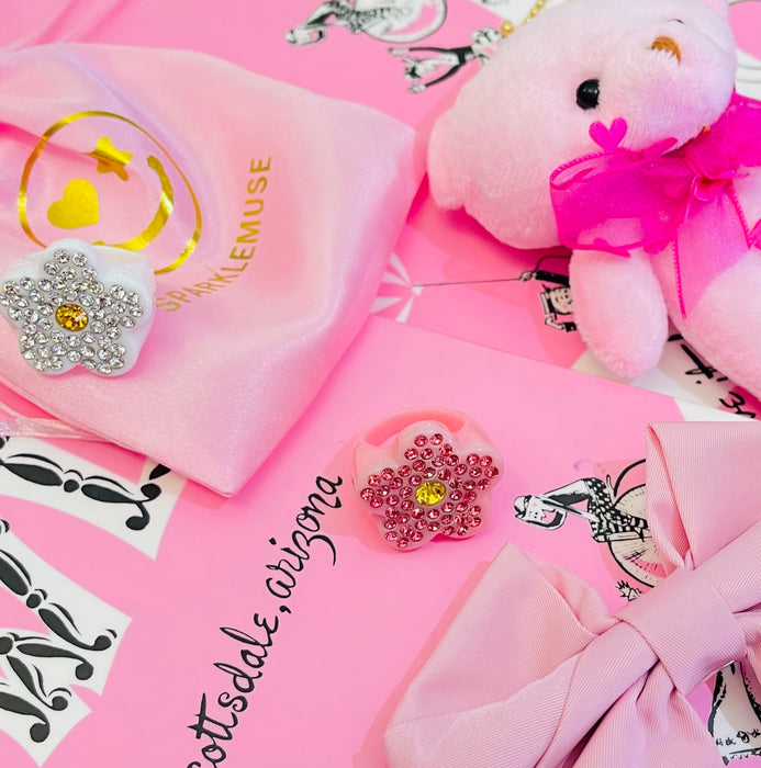 Crystal Daisy Flower Ring