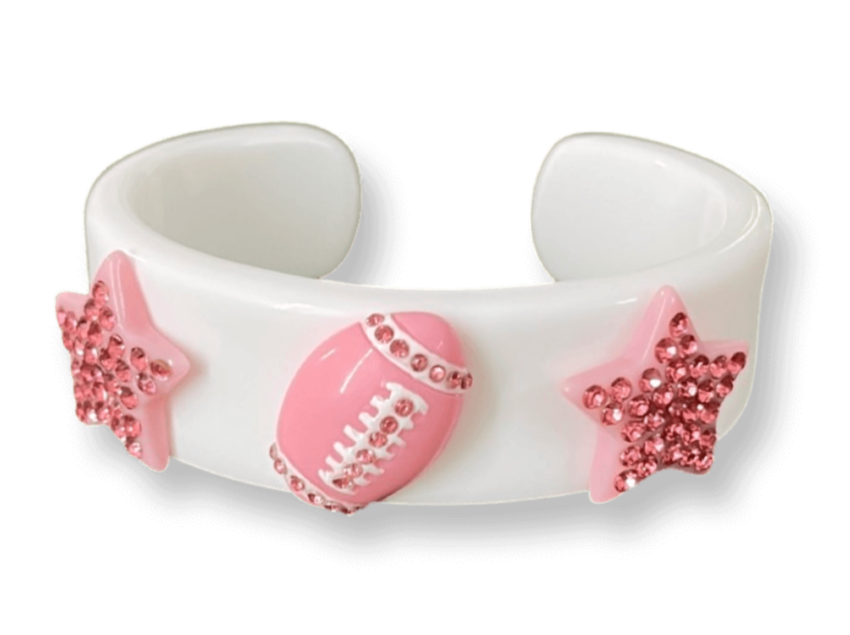Crystal Football Wide Cuff Bracelet