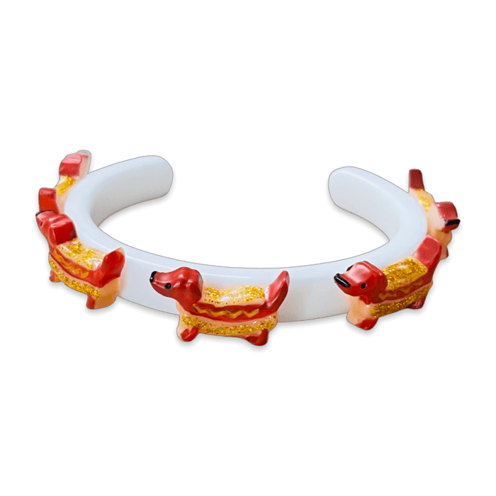 Hot Dog Dachshund Thin Cuff Bracelet