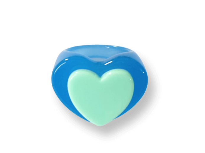 I Heart Mint Ocean Breeze Ring