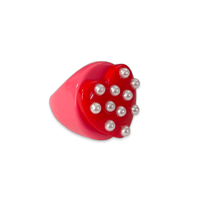 Pearl Polka Dot Heart Circle Ring