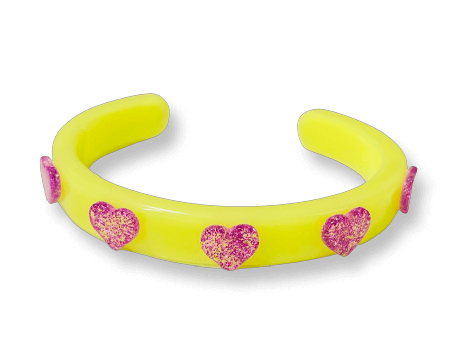 Glitter Heart Thin Cuff Bracelet