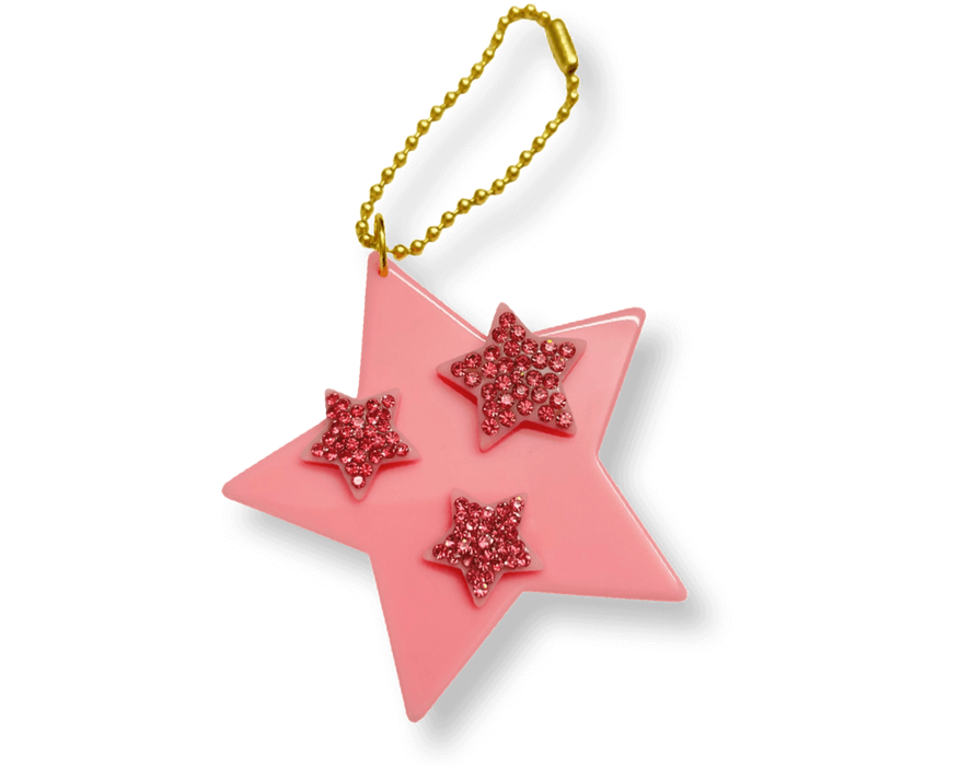 Pink Starbursts Bag Charm