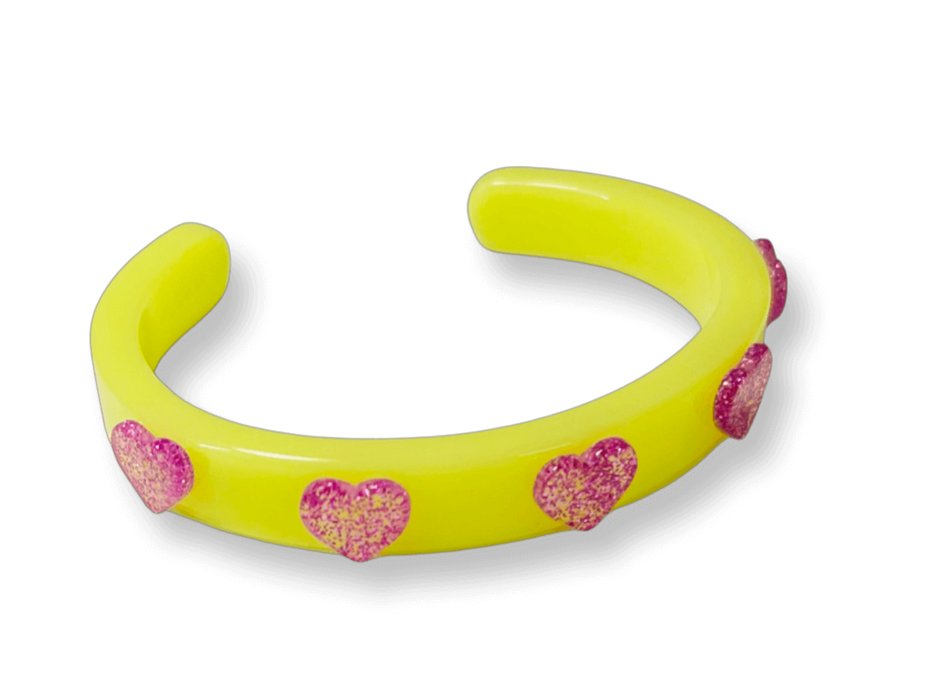 Glitter Heart Thin Cuff Bracelet
