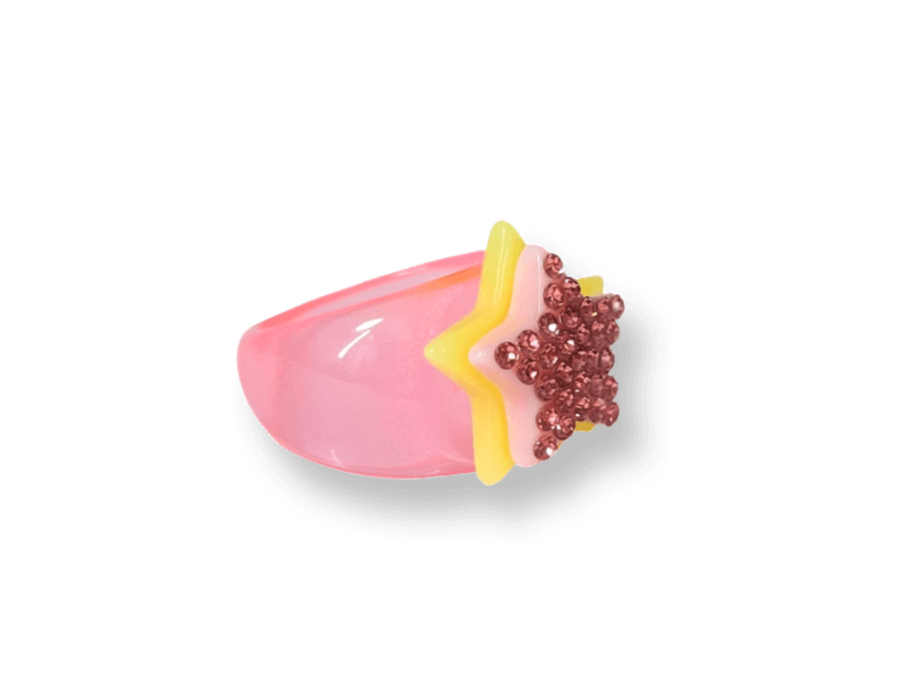 Classic Stacked Crystal Star Ring