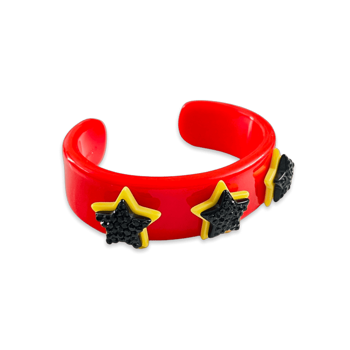 Stacked Star Pave Wide Cuff Bracelet