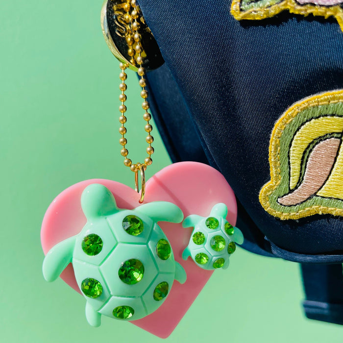 Crystal Turtle Bag Charm