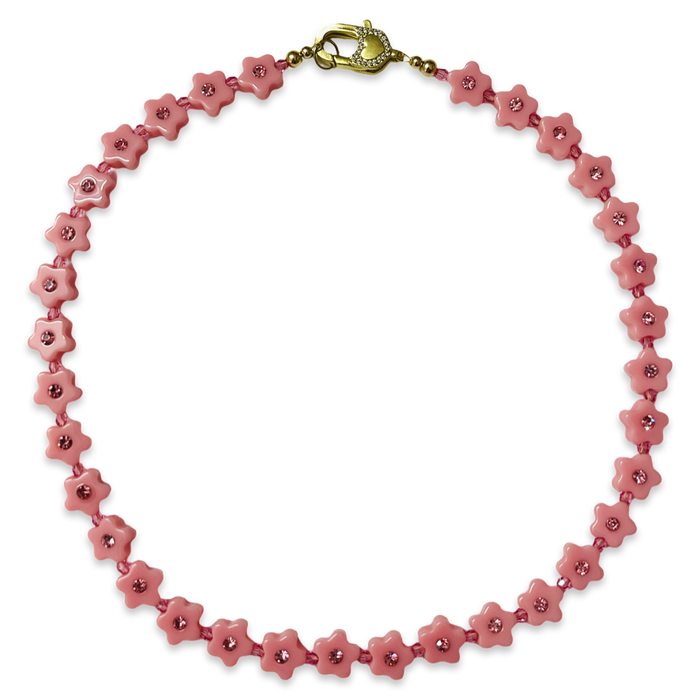 Crystal Flower Beaded Necklace