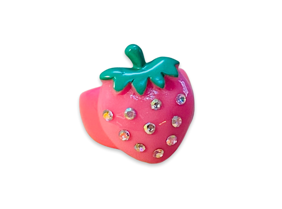 Crystal Strawberry Ring