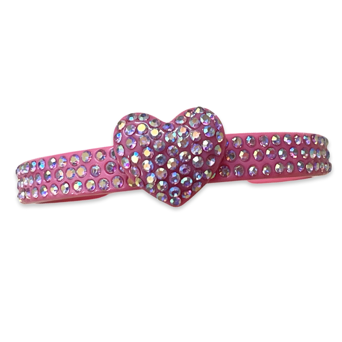 Thin Crystal Encrusted Heart Cuff Bracelet