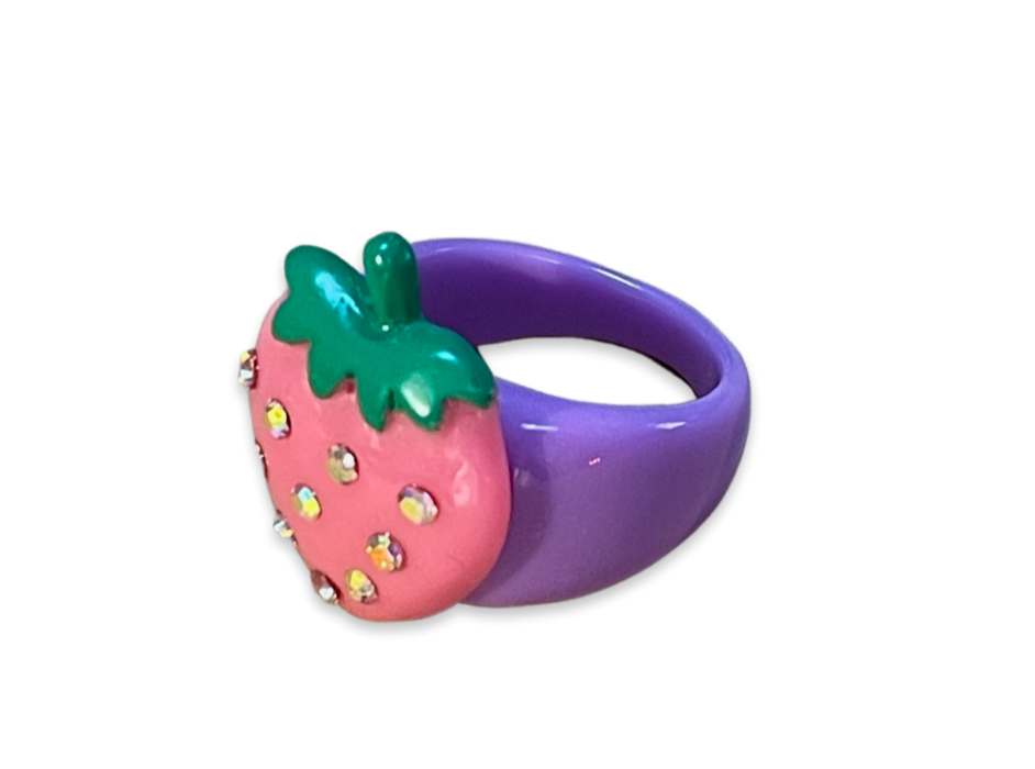 Crystal Strawberry Ring