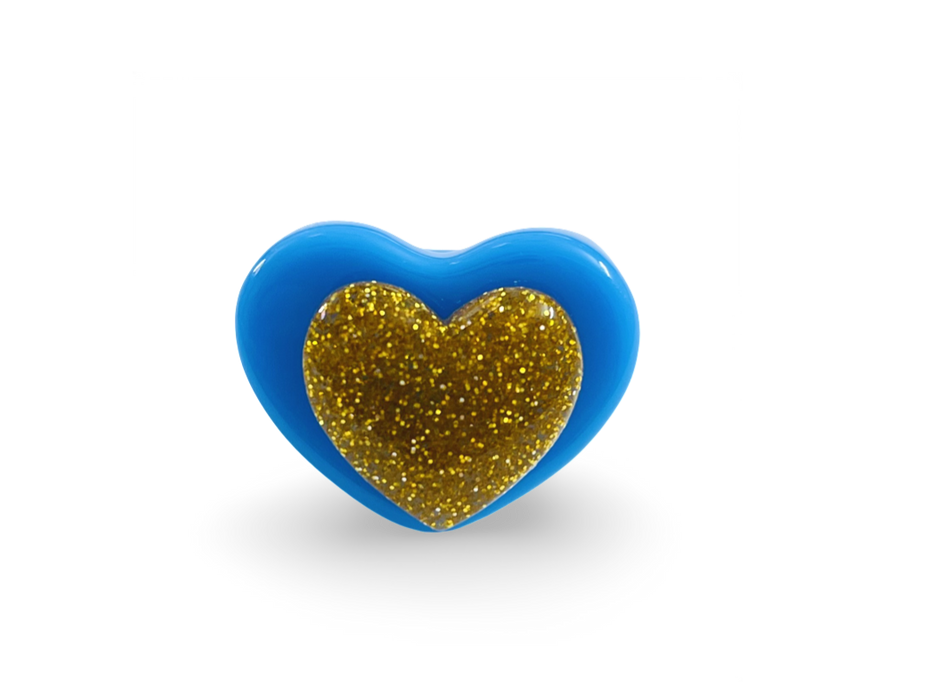 Glitter Puffy Heart Ring