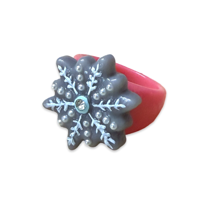 Pearl Crystal Snowflake Classic Ring