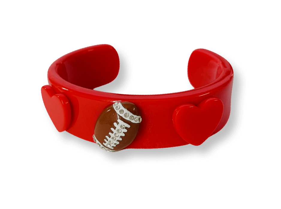 Crystal Football Wide Cuff Bracelet