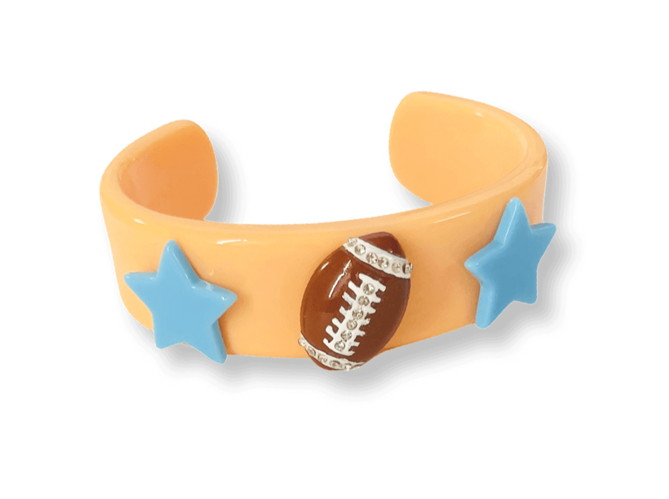 Crystal Football Wide Cuff Bracelet