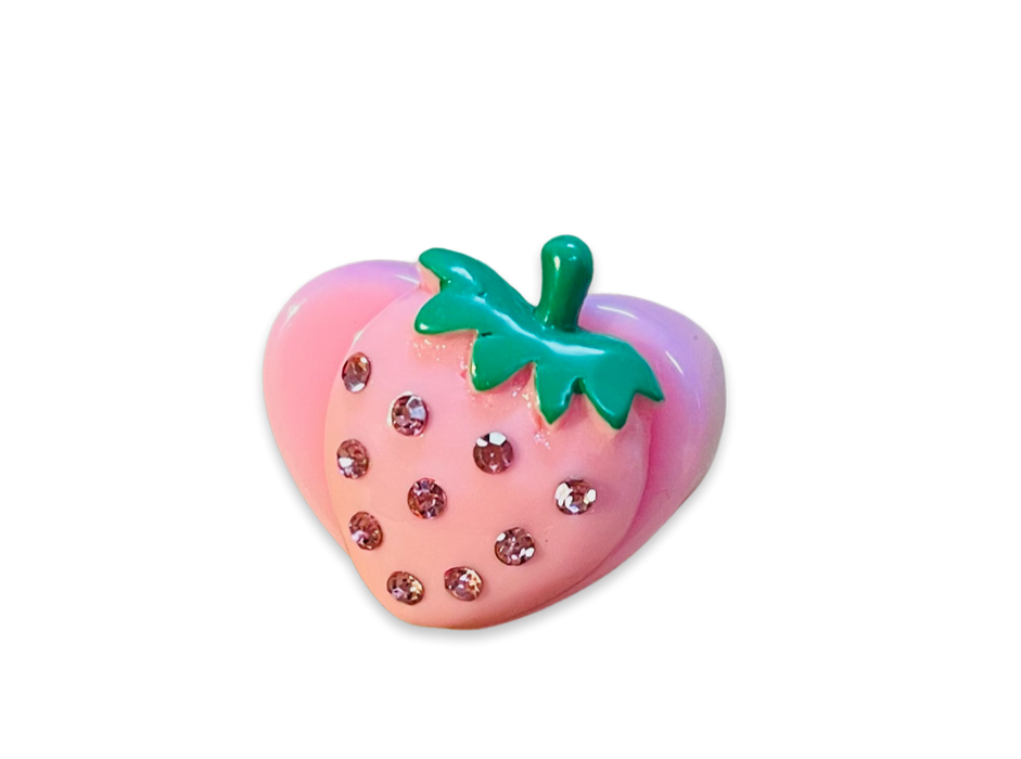 Crystal Strawberry Ring