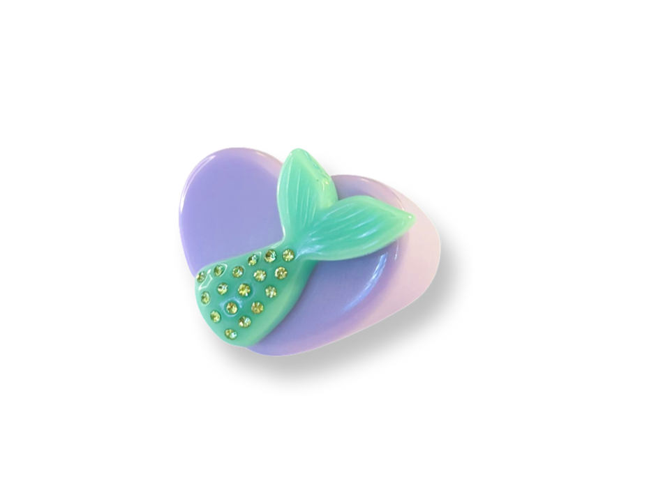 Crystal Mermaid Tail Heart Ring