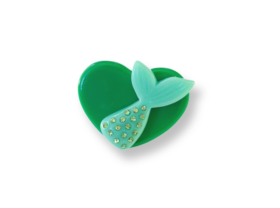 Crystal Mermaid Tail Heart Ring